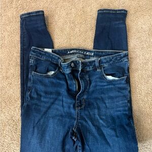 American Eagle Outfitters Women's Dark Blue Skinny Jeans